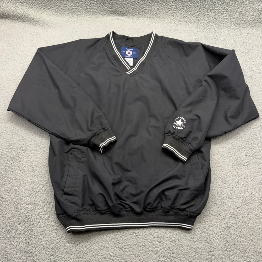 Converse All Star Mens Medium Chuck Taylor V-Neck Windbreaker Pullover Jacket